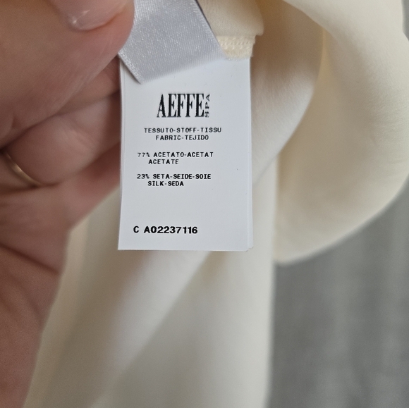 Philosophy de Lorenzo Serafini Silk Blouse Womens 4 Cream Ivory Ruffles Pearls - Picture 7 of 7